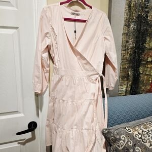 BCBGeneration Light Pink Long Sleeve Wrap Dress